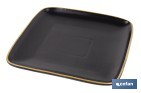 Vajilla de cerámica cuadrada en color negro con borde vintage | Set de 20 piezas | Apta para lavavajillas, microondas y horno - Cofan