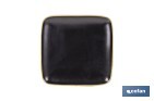Vajilla de cerámica cuadrada en color negro con borde vintage | Set de 20 piezas | Apta para lavavajillas, microondas y horno - Cofan
