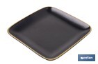 Vajilla de cerámica cuadrada en color negro con borde vintage | Set de 20 piezas | Apta para lavavajillas, microondas y horno - Cofan