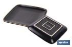 Vajilla de cerámica cuadrada en color negro con borde vintage | Set de 20 piezas | Apta para lavavajillas, microondas y horno - Cofan