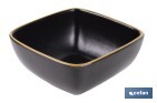 Vajilla de cerámica cuadrada en color negro con borde vintage | Set de 20 piezas | Apta para lavavajillas, microondas y horno - Cofan