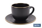 Vajilla de cerámica cuadrada en color negro con borde vintage | Set de 20 piezas | Apta para lavavajillas, microondas y horno - Cofan