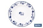 Vajilla de porcelana con flores azules | Set de 18 piezas | Adecuado para 6 personas | Apta para lavavajillas, microondas y horno - Cofan