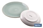 Vajilla de cerámica verde agua pintada a mano | Set de 16 piezas | Apta para lavavajillas, microondas y horno - Cofan
