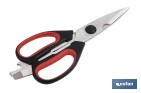 TIJERAS DE COCINA MULTIUSOS CON MANGO ANTIDESLIZANTE | HOJAS DE ACERO INOXIDABLE | LONGITUD: 21,5 CM | PERFECTAS PARA CORTAR, PARTIR NUECES Y ABRIR BOTELLAS