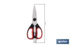 Tijeras de cocina multiusos con mango antideslizante | Hojas de acero inoxidable | Longitud: 21,5 cm | Perfectas para cortar, partir nueces y abrir botellas - Cofan