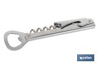 SACACORCHOS CON ABRIDOR | MATERIAL: ACERO INOXIDABLE | ADECUADO PARA USO PROFESIONAL | DISEÑO COMPACTO Y DURADERO | LONGITUD: 14 CM