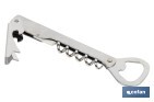 Sacacorchos con abridor | Material: Acero inoxidable | Adecuado para uso profesional | Diseño compacto y duradero | Longitud: 14 cm - Cofan