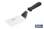 ESPÁTULA ACODADA DE ACERO INOXIDABLE | PERFECTA PARA BARBACOAS, PARRILLAS Y PLANCHAS | MANGO RESISTENTE Y ERGONÓMICO
