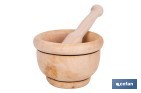 MORTERO DE MADERA DE ABEDUL CON MAZA. DIÁMETRO: Ø14 CM. IDEAL PARA MACHACAR ALIMENTOS