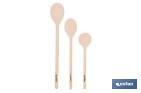 SET DE 3 CUCHARAS DE MADERA DE ÁLAMO | UTENSILIOS DE 20 CM, 25 CM Y 30 CM | IDEAL PARA REMOVER Y MEZCLAR