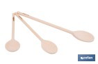 Set de 3 cucharas de madera de álamo | Utensilios de 20 cm, 25 cm y 30 cm | Ideal para remover y mezclar - Cofan