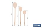 Set de 3 cucharas de madera de álamo | Utensilios de 20 cm, 25 cm y 30 cm | Ideal para remover y mezclar - Cofan