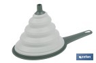 Embudo  plegable con mango  | Color: verde | Ahorro de espacio y fácil almacenamiento - Cofan