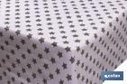 Rollo de semi hule básico | Mantel de PVC | Diseño con estrellas | Blanco y gris | Medidas: 1,40 x 25 m - Cofan