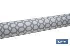 Rouleau de nappe antitache avec impression numérique avec un design d'hexagones | 50 % de coton et 50 % de PVC | Dimensions : 1,40 x 25 m - Cofan