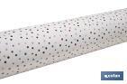 Rouleau de nappe antitache avec impression numérique avec un design avec des points | 50 % de coton et 50 % de PVC | Dimensions : 1,40 x 25 m - Cofan