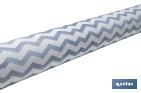 Rolo de toalha de mesa anti manchas estampado digital com desenho de listras | 50 % algodão e 50 % de PVC | Medidas: 1,40 x 25 m
 - Cofan