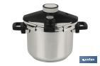 Pressure cooker of 4 or 6 litres, Queen Model | Stainless steel | Induction | One-handed lid closing - Cofan