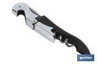 PROFESSIONAL CORKSCREW WITH FOIL CUTTER | DOUBLE-LEVERED CORKSCREW | STAINLESS STEEL AND POLYPROPYLENE