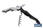 Professional corkscrew with foil cutter | Double-levered corkscrew | Stainless steel and polypropylene - Cofan