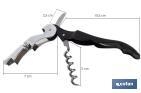 Professional corkscrew with foil cutter | Double-levered corkscrew | Stainless steel and polypropylene - Cofan