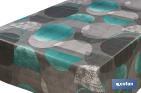 ROLLO DE SEMI HULE BÁSICO | MANTEL DE PVC | DISEÑO DE CÍRCULOS | MEDIDAS: 1,40 X 25 M