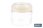 Bote de cocina de vidrio borosilicato | Tapa beige | Cierre a presión | Capacidad: 400 ml | Almacenaje de alimentos | Medidas: Ø10 x 9,6 cm - Cofan