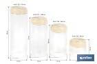 Bote de cocina de vidrio borosilicato | Tapa beige | Cierre a presión | Capacidad: 400 ml | Almacenaje de alimentos | Medidas: Ø10 x 9,6 cm - Cofan