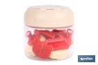 BOTE DE COCINA DE VIDRIO BOROSILICATO | TAPA BEIGE | CIERRE A PRESIÓN | CAPACIDAD: 400 ML | ALMACENAJE DE ALIMENTOS | MEDIDAS: Ø10 X 9,6 CM