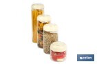 Bote de cocina de vidrio borosilicato | Tapa beige | Cierre a presión | Capacidad: 400 ml | Almacenaje de alimentos | Medidas: Ø10 x 9,6 cm - Cofan
