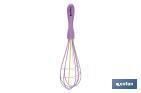 POLYPROPYLENE MANUAL WHISK | VERGINI MODEL | PURPLE HANDLE AND MULTICOLOURED BALLOON WHISK | 25CM IN LENGTH