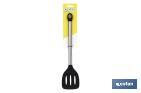 Paleta de Cocina Ranurada | Modelo Neige | Silicona con Mango Inox | Medida 35 cm | Resistente hasta 220ºC - Cofan