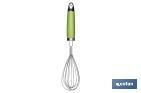 MANUAL WHISK, SENA MODEL | STAINLESS STEEL WITH GREEN ABS HANDLE | SIZE: 28.5CM