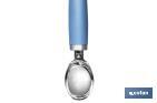 Colher de gelado Modelo Sena I Aço inox com cabo ABS azul Medida 18 cm - Cofan