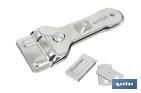 RASQUETA DE VITROCERÁMICA MODELO SENA | INCLUYE 5 CUCHILLAS | ACERO INOX Y NIQUEL | MEDIDAS 13,5 X 4,5 CM