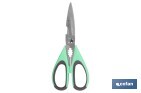 Multipurpose Scissors | Stainless Steel | Sena Model | Light green and purple | 22cm in length - Cofan