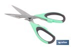 Multipurpose Scissors | Stainless Steel | Sena Model | Light green and purple | 22cm in length - Cofan