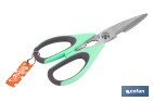 Multipurpose Scissors | Stainless Steel | Sena Model | Light green and purple | 22cm in length - Cofan