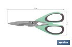 Multipurpose Scissors | Stainless Steel | Sena Model | Light green and purple | 22cm in length - Cofan
