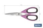 Multipurpose Scissors | Stainless Steel | Sena Model | Light green and purple | 22cm in length - Cofan