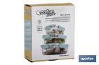 Set de 3 Fiambreras Rectangulares de Borosilicato | Modelo Agatha | Capacidad 640-1040-1520 ml - Cofan