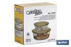 Set of 2 round borosilicate glass food containers | Bambú Model | Bamboo lid | 620-950ml Capacity - Cofan