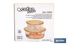 Set of 2 round borosilicate glass food containers | Bambú Model | Bamboo lid | 620-950ml Capacity - Cofan