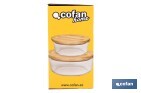 Set of 2 round borosilicate glass food containers | Bambú Model | Bamboo lid | 620-950ml Capacity - Cofan