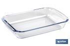 Set of 3 rectangular borosilicate glass baking dish, Baritina Model | 1,600-2,200ml-3,000ml Capacity - Cofan