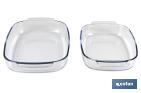 Set of 2 oval borosilicate glass baking dish, Baritina Model | 2,700-3,800ml Capacity - Cofan