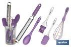 SET OF 6 PURPLE BAKING UTENSILS, VERGINI-RANGE MODEL 