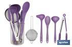 SET DE 6 UTENSILIOS MORADOS PARA COCINA DE LA GAMA VERGINI