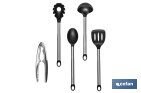 Lot de 6 ustensiles noirs pour la cuisine de la gamme Neige - Cofan